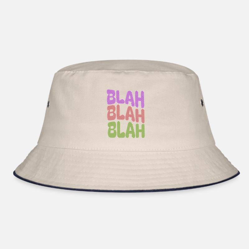BLAH BLAH BLAH - Buntes Statement Bucket Hat