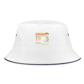 Febrero 1945 Vintage Cumpleaños 1945 Regalo - Bucket Hat - white/navy - Front