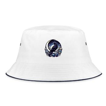 Raven at Night Moon Mystic - Bucket Hat - white/navy - Front