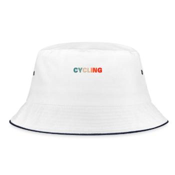 Urban Cycling Fahrrad Radfahrer Fahrrad - Bucket Hat - Weiß/Navy - Vorne