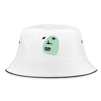 Kunst Gesicht Maske Schminken Geschenk - Bucket Hat - Weiß/Navy - Vorne