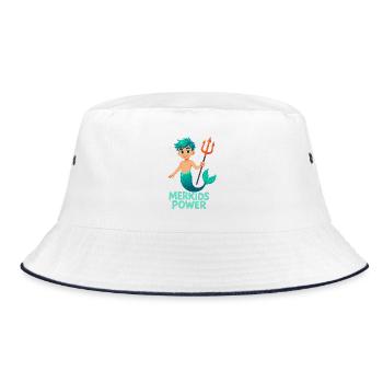 Merkids Power Boy - Bucket Hat - white/navy - Front