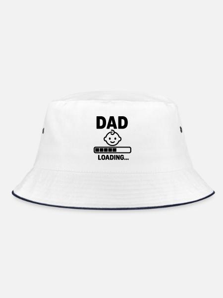 Daddy Will Soon – Gift for Pregnancy - Bucket Hat - white/navy - Front