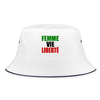 Femme vie liberté iran - Bob - blanc/marine - Devant