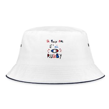je peux pas j'ai rugby - Bob - blanc/marine - Devant