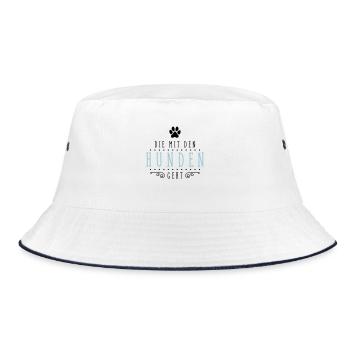 die mit den hunden geht - Bucket Hat - Weiß/Navy - Vorne