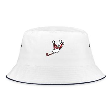 Bunny Birthday Years Old Gift Towel Party Hat - Bucket Hat - white/navy - Front