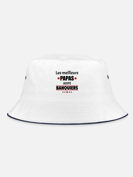 Les meilleurs papas sont banquiers, fête des pères - Bob - blanc/marine - Devant