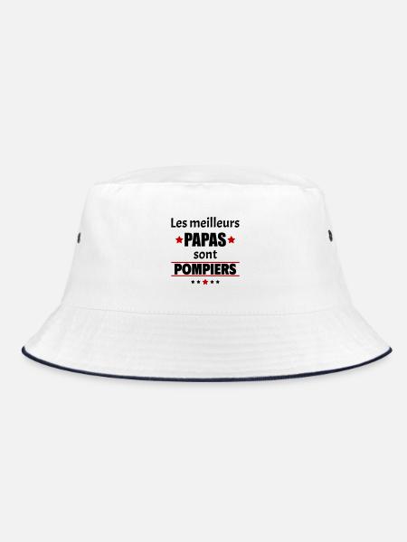 Les meilleurs papas sont pompiers, cadeau noël - Bob - blanc/marine - Devant