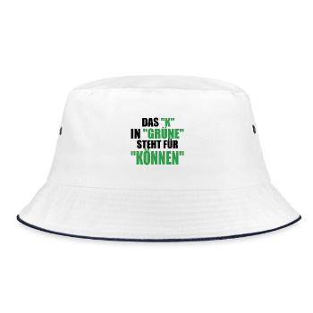 Witze Grüne Grünen Partei Öko Sprüche Klima Co2 - Bucket Hat - Weiß/Navy - Vorne