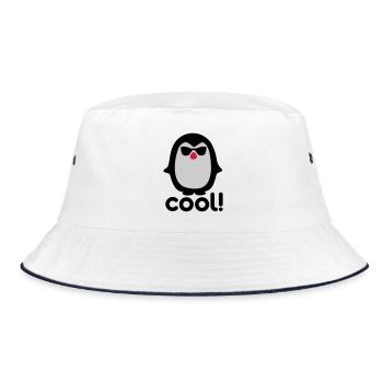 Cool pinguïn - Bucket Hat - Weiß/Navy - Vorne