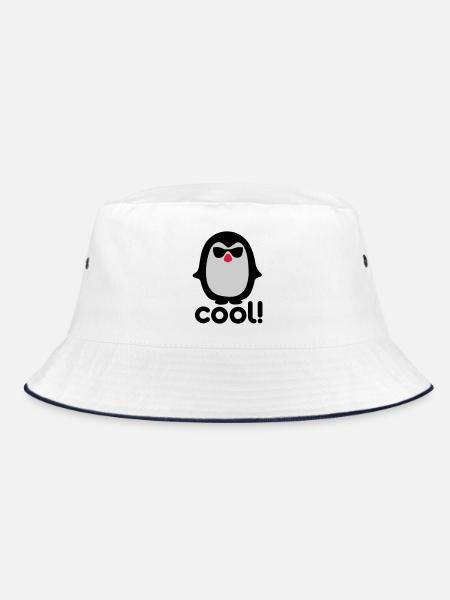 Cool pinguïn - Bucket Hat - Weiß/Navy - Vorne