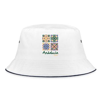 Andalusian Tiles 3 - Bucket Hat - white/navy - Front