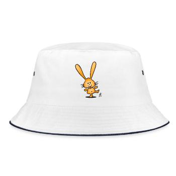 Kaninchen - Bucket Hat - Weiß/Navy - Vorne