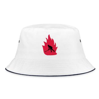 Unihockey Feuer - Bucket Hat - Weiß/Navy - Vorne