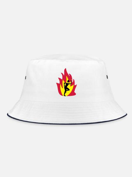 Läufer Flamme - Bucket Hat - Weiß/Navy - Vorne