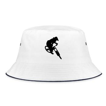Downhill bike jump - Bucket Hat - white/navy - Front