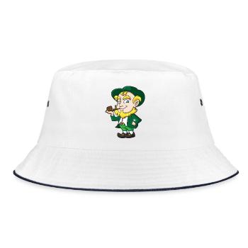 Leprechaun Pipe Charm - Bucket Hat - white/navy - Front