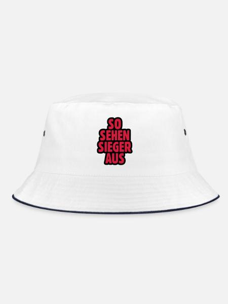 SO SEHEN SIEGER AUS - Bucket Hat - Weiß/Navy - Vorne