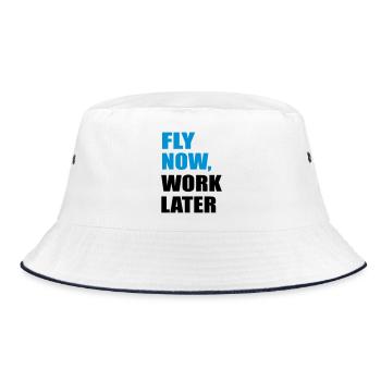fly - Bucket Hat - white/navy - Front