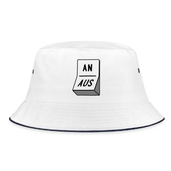 2541614 15643289 schalter - Bucket Hat - Weiß/Navy - Vorne