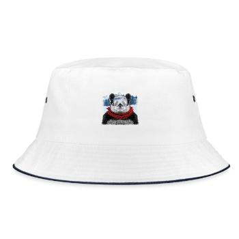 ski panda - Bucket Hat - white/navy - Front