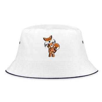 Fuchs avec bébé renard - cadeau comique - enfants - Bob - blanc/marine - Devant