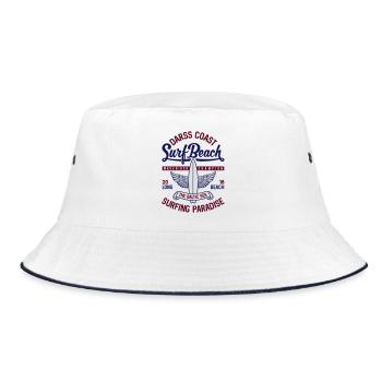 OSTSEE - Cooles Darss Surfer Geschenke Surf Shirts - Bucket Hat - Weiß/Navy - Vorne