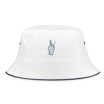 peace grey blue - Bucket Hat - Weiß/Navy - Vorne