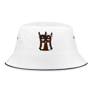 loch gesichter kopf liebe verliebt paar paerchen f - Bucket Hat - Weiß/Navy - Vorne