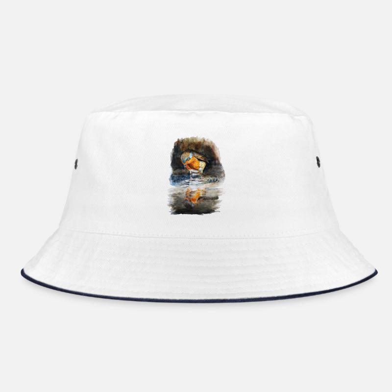 robin - Bucket Hat - white/navy