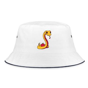 devil boese sweet apple eva adam human god ver - Bucket Hat - white/navy - Front
