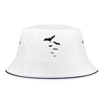 Halloween Fledermäuse, bats - Bucket Hat - Weiß/Navy - Vorne