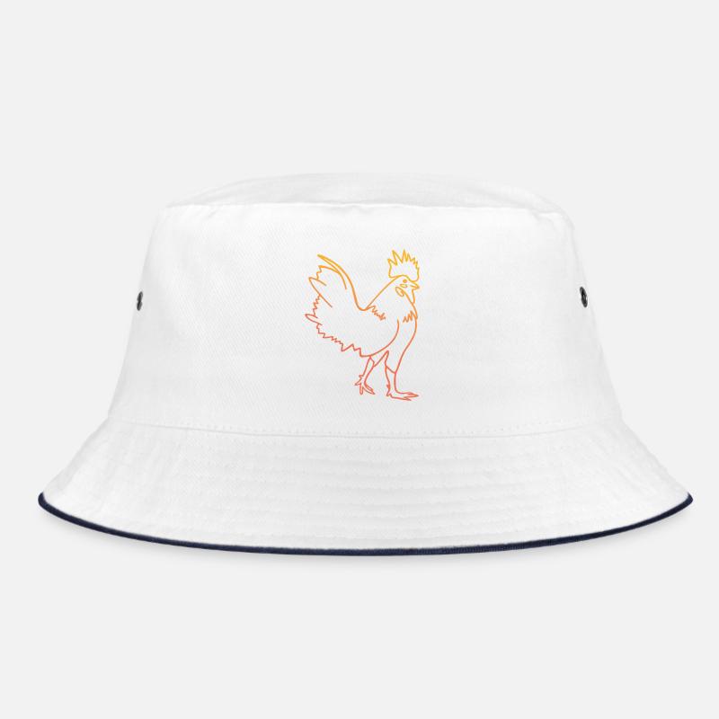 Illustration de coq de poule - Bob - blanc/marine