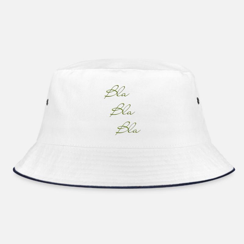 Bla Bla Dreifach Grüner Script - Bucket Hat - Weiß/Navy