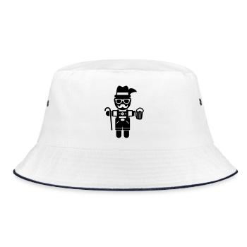 mann bier - Bucket Hat - Weiß/Navy - Vorne