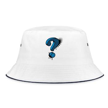 A question mark graffiti - Bucket Hat - white/navy - Front