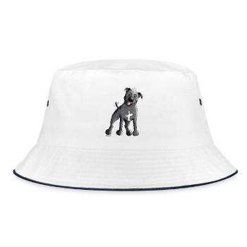 Staffordshire Bull Terrier - Bucket Hat - white/navy - Front