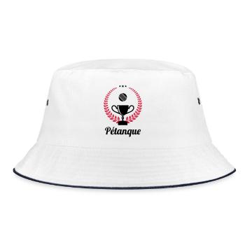 Petanque / Boules / Sport / Game / Pastis - Bucket Hat - white/navy - Front