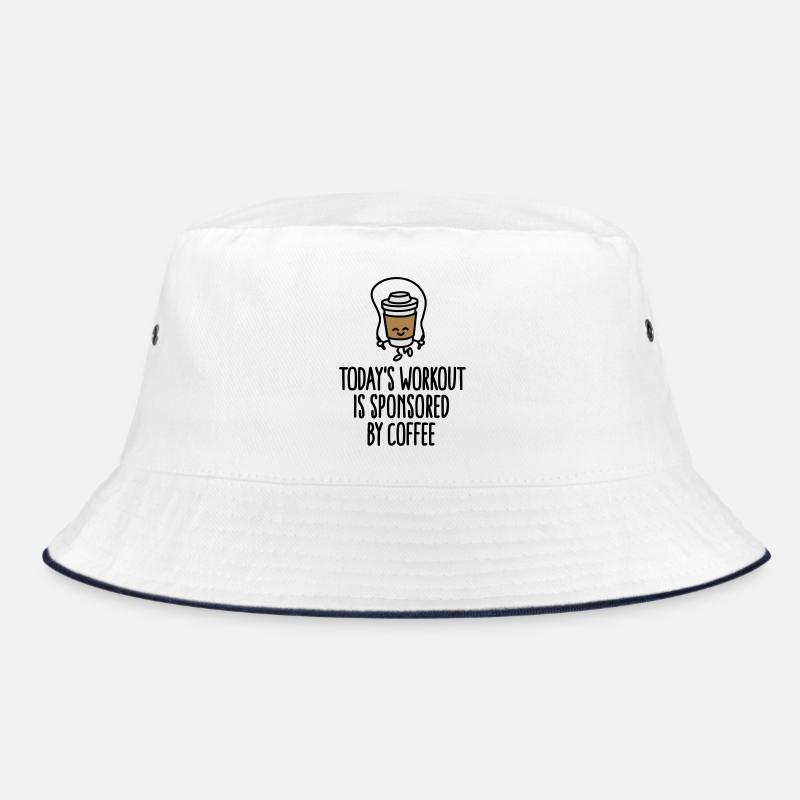 Today's workout is sponsored by coffee - Bucket Hat - Weiß/Navy
