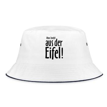 Ohne Zweifel aus der Eifel - Bucket Hat - Weiß/Navy - Vorne