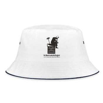 Chimney sweep on chimney chimney sweep - Bucket Hat - white/navy - Front