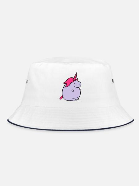 fat_unicorn_02 - Bucket Hat - Weiß/Navy - Vorne