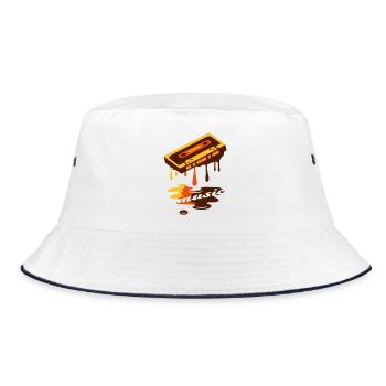 cooles Retro Liquid Musikkassetten Graffiti Design - Bucket Hat - Weiß/Navy - Vorne