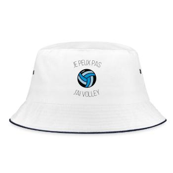 i can't volley - Bucket Hat - white/navy - Front