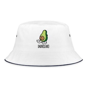 Dadvocado funny farting avocado dad fart daddy - Bucket Hat - white/navy - Front