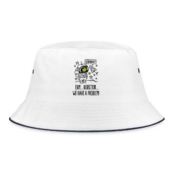 Gesundheit, Houston we have a problem astronaut - Bucket Hat - Weiß/Navy - Vorne