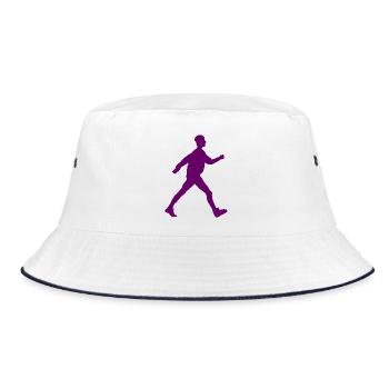 Walker Schattenbild lila - Bucket Hat - Weiß/Navy - Vorne