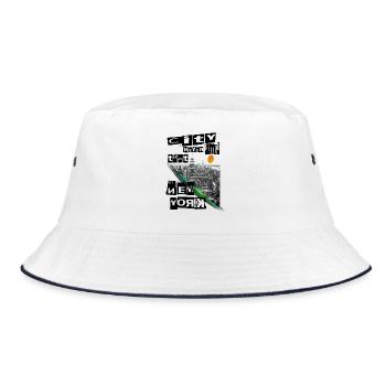 new York - Bucket Hat - white/navy - Front
