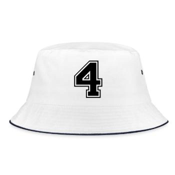 4 number rugby football - Bucket Hat - white/navy - Front